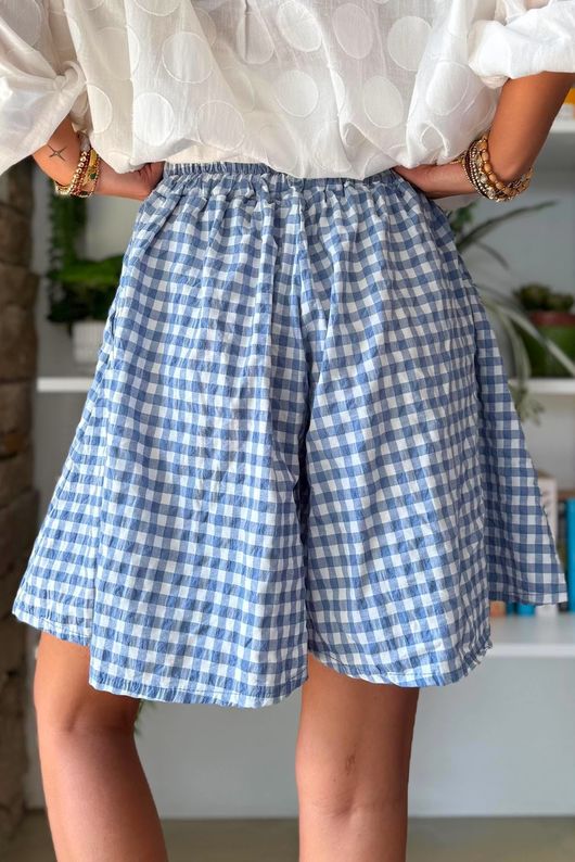 Nonni Gingham City Short Denim